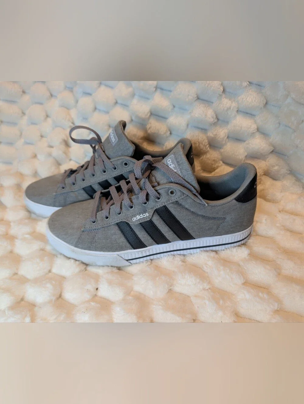 Adidas Daily 3.0 Grey Black Canvas Skate Sneakers Men's Size 10.5